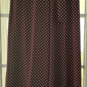 Brown polka dot wide leg pants